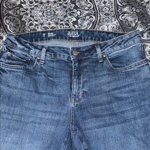 a.n.a Women's Mid-Rise Slim Bootcut Blue Jeans